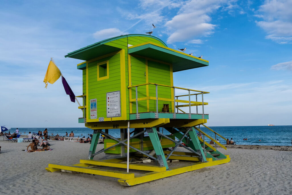 Life Guard Post, green - Miami Beach Area