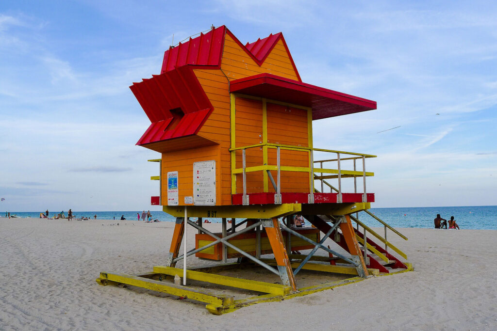 Life Guard Post, orange - Miami Beach Area